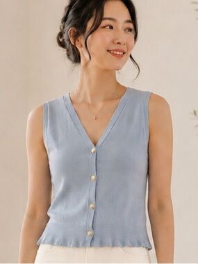 Kathy Ireland Light Blue Sweater Vest